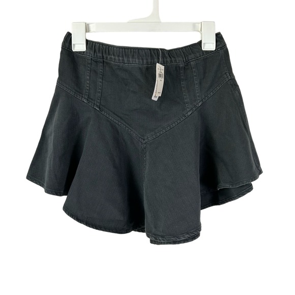 Aerie Skirt‎ Womens Small Gray Denim Flare Mini Preppy Comfort  NWT - Picture 1 of 4